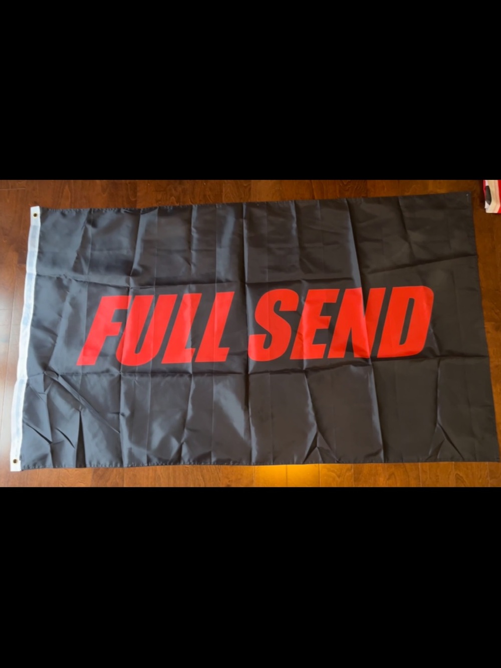 FULL SEND Black and Red Wall Flag